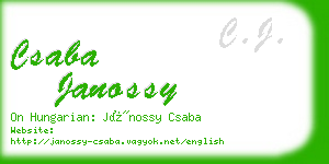 csaba janossy business card